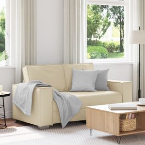 vidaXL Loveseat Sofa Creme 120 cm aus Kunstleder