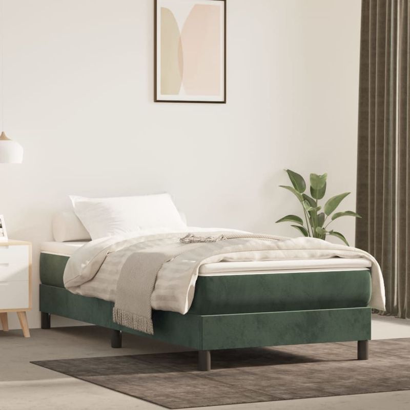 vidaXL Bettgestell ohne Matratze Dunkelgrün 80x200 cm Samt