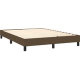 vidaXL Boxspringbett mit Matratze Dunkelbraun 140x200 cm Stoff