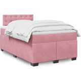 vidaXL Boxspringbett mit Matratze Rosa 120x190 cm Samt