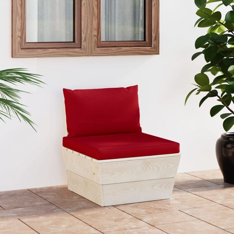 vidaXL Garten-Paletten-Mittelsofa mit Kissen Imprägniertes Fichtenholz