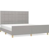 vidaXL Bettgestell ohne Matratze Hellgrau 160x200 cm Stoff