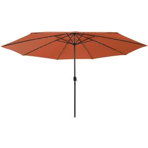 vidaXL Sonnenschirm mit LED-Beleuchtung 400 cm Terrakotta