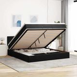 vidaXL Ottoman-Bett mit Matratze & LEDs Schwarz 180x200 cm Samt