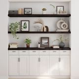 vidaXL Wandregal Dunkelbraun 160x40x(2-6)cm Massivholz Eiche Behandelt