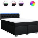 vidaXL Boxspringbett mit Matratze Schwarz 160x200 cm Stoff