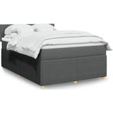 vidaXL Boxspringbett mit Matratze Dunkelgrau 140x200 cm Stoff