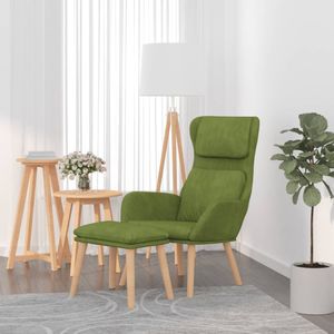 vidaXL Relaxsessel mit Hocker Hellgrün Samt