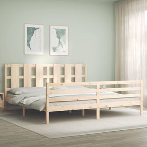 vidaXL Massivholzbett mit Kopfteil 200x200 cm