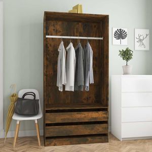 vidaXL Kleiderschrank Räuchereiche 100x50x200 cm Holzwerkstoff