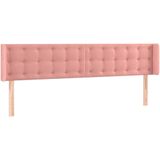 vidaXL LED Kopfteil Rosa 163x16x78/88 cm Samt