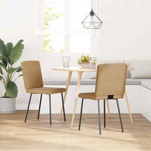 vidaXL Esszimmerstühle 2 Stk. Braun Samt