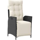 vidaXL 9-tlg. Garten-Essgruppe mit Kissen Schwarz Poly Rattan