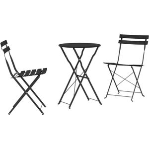 vidaXL 3-teiliges Klapp-Bistro-Set in Anthrazit aus Stahl