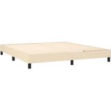 vidaXL Boxspringbett mit Matratze Creme 180x200 cm Stoff