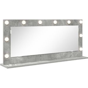 vidaXL Schminkspiegel mit LED-Lichtern Beton Grau 100x45x18 cm