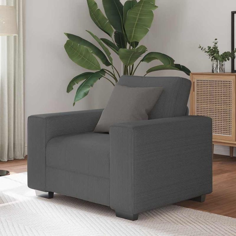 vidaXL Sessel Dunkelgrau 60 cm Cordstoff