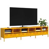 vidaXL TV-Schrank Senfgelb 202x39x43,5 cm Kaltgewalzter Stahl