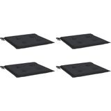 vidaXL Gartenstuhl-Kissen 4 Stk. Schwarz 50x50x3 cm Oxford-Gewebe