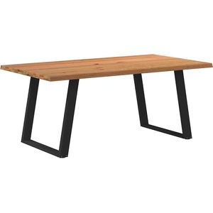 vidaXL Esstisch mit Baumkanten 180x100x74 cm Massivholz Eiche Rechteck