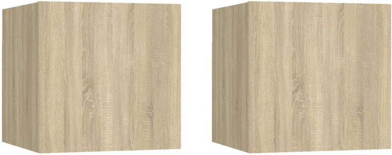 vidaXL Nachttische 2 Stk. Sonoma-Eiche 30,5x30x30 cm Holzwerkstoff