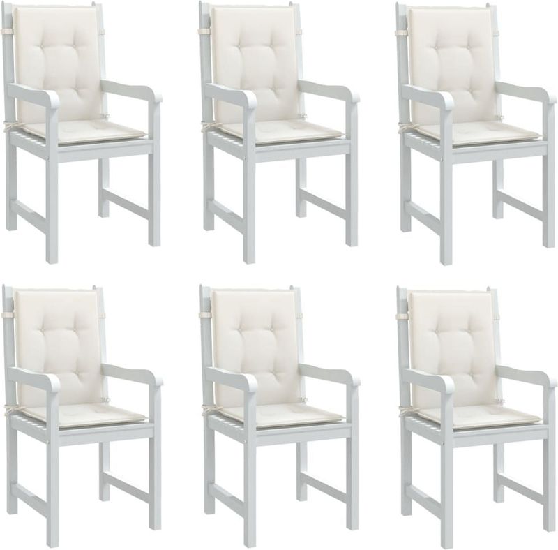 vidaXL Niedriglehner-Auflagen 6 Stk. Melange Creme 100x50x4 cm Stoff