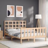 vidaXL Massivholzbett ohne Matratze 140x190 cm Kiefernholz