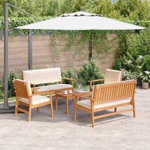 vidaXL 5-teiliges Garten-Sofa-Set mit Kissen aus massivem Akazienholz