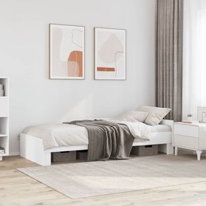 vidaXL Bettgestell Weiß 75x190 cm Holzwerkstoff