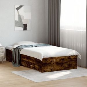 vidaXL Bettgestell mit Schubladen Räuchereiche 90x190 cm Holzwerkstoff