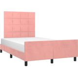 vidaXL Bettgestell mit Kopfteil Rosa 120x200 cm Samt