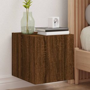 vidaXL TV-Wandschrank mit LED-Leuchten Braun Eichen-Optik 30,5x35x30cm