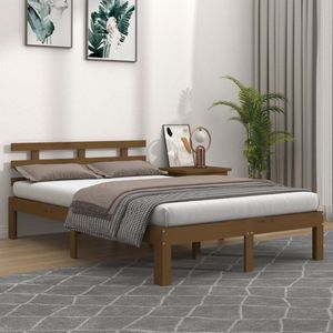 vidaXL Massivholzbett Honigbraun 200x200 cm