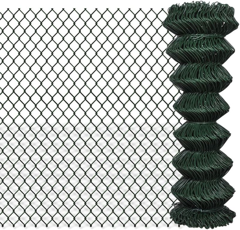 vidaXL Maschendrahtzaun Stahl 1,25x15 m Grün