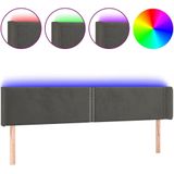 vidaXL LED Kopfteil Dunkelgrau 203x16x78/88 cm Samt
