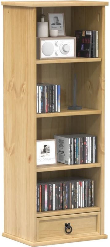 vidaXL CD-Schrank Corona 40x30x110 cm Massivholz Kiefer