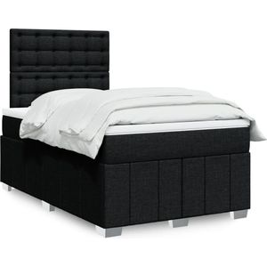 vidaXL Boxspringbett mit Matratze Schwarz 120x190 cm Stoff