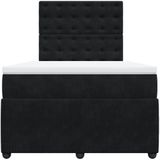 vidaXL Boxspringbett mit Matratze Schwarz 120x200 cm Samt