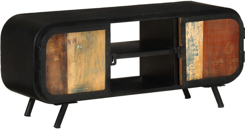 vidaXL TV-Schrank 110x30x45 cm Altholz Massiv