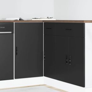 vidaXL Spülenunterschrank Lyon Schwarz Holzwerkstoff