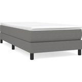 vidaXL Boxspringbett mit Matratze Dunkelgrau 80x200 cm Stoff