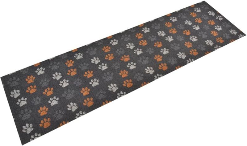 vidaXL Küchenteppich Waschbar Pfoten 45x150 cm Samt