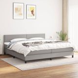 vidaXL Boxspringbett mit Matratze Hellgrau 160x200 cm Stoff