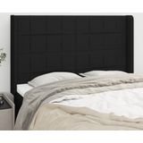 vidaXL Kopfteil mit Ohren Schwarz 147x16x118/128 cm Stoff