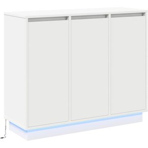 vidaXL Sideboard mit LED in Weiß, 90x32x75 cm, aus Holzwerkstoff