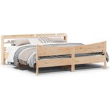 vidaXL Massivholzbett mit Kopfteil 200x200 cm Kiefer