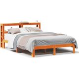 vidaXL Massivholzbett ohne Matratze Wachsbraun 120x200 cm Kiefernholz