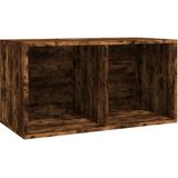 vidaXL Schallplatten-Box Räuchereiche 71x34x36 cm Holzwerkstoff