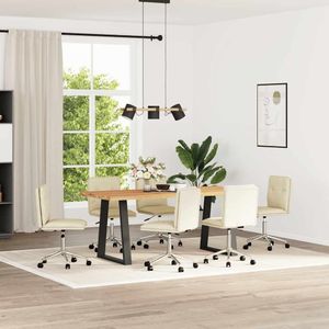 vidaXL Esszimmerstühle 6 Stk. Creme Kunstleder