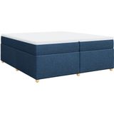 vidaXL Boxspringbett mit Matratze Blau 200x200 cm Stoff